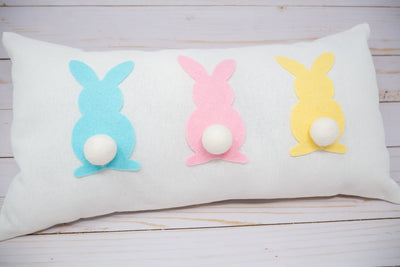 Easy Felt Bunny Decor Pillow