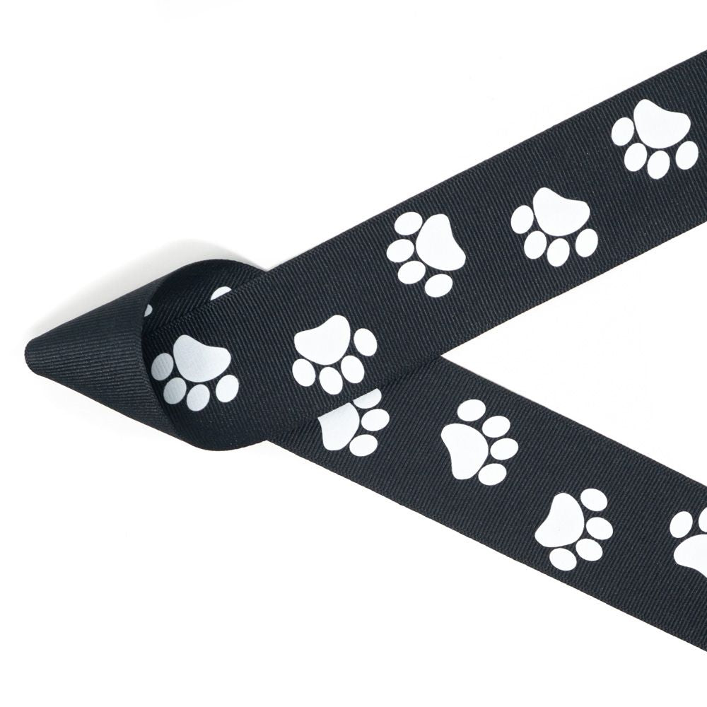 Wired Ribbon * Dog Paw Prints and Bones * Tan and Black * 2.5 x 10 Ya –  Personal Lee Yours