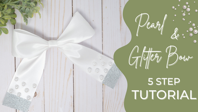 Pearl Satin Bow with Glitter Tutorial!