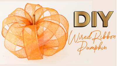Easy Wired Ribbon Pumpkin DIY