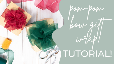 Pom-Pom Bow Gift Wrap Tutorial