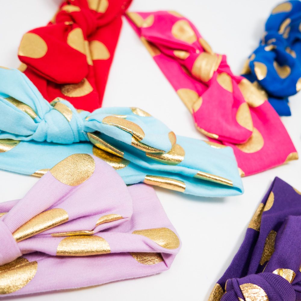 Cotton Topknots (Metallic Polka) – Ribbon and Bows Oh My!
